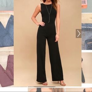 Enamored Black Backless Jumpsuit